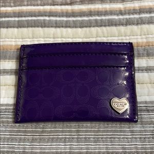Patent Purple Coach Card Case